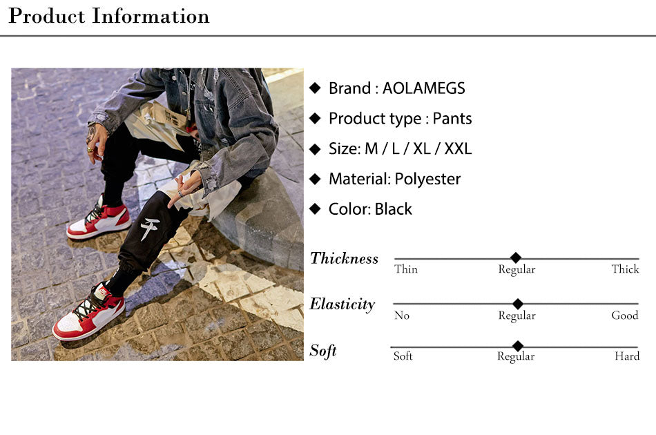 Men Cargo Patchwork Track Pants Fashion High Steet Joggers Sweatpants Streetwear-3