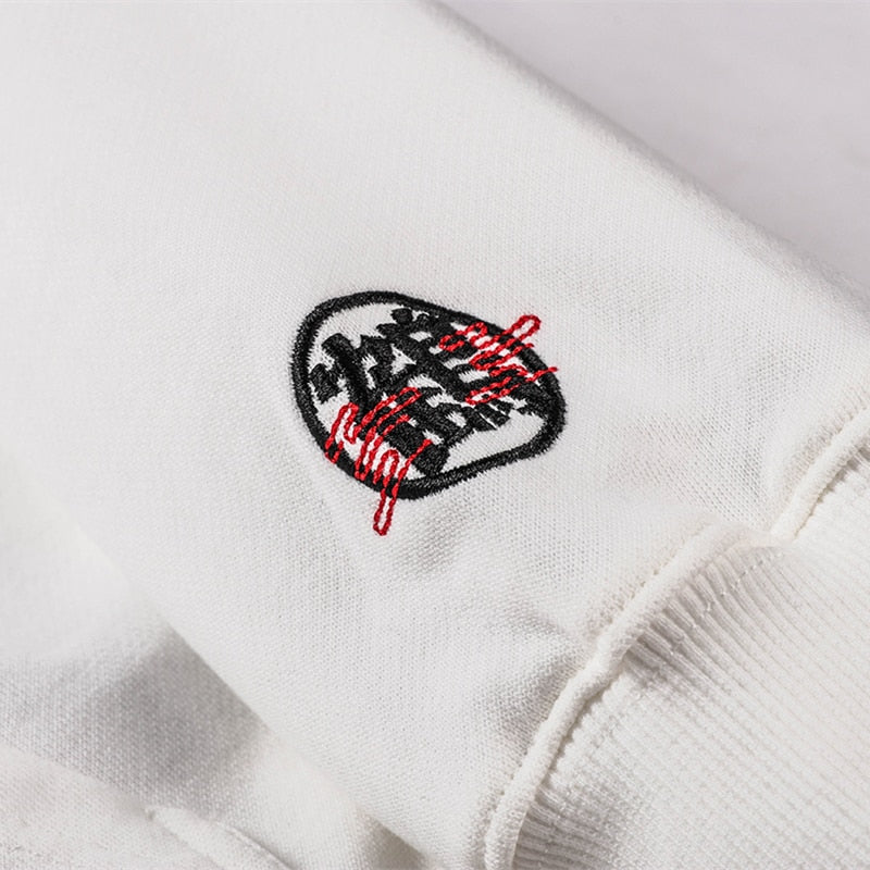 Japanese Crane Bird Embroidered Pullover Hooded Sweatshirts Hoodies Men Harajuku Hip Hop Hoodie Streetwear Tops-2