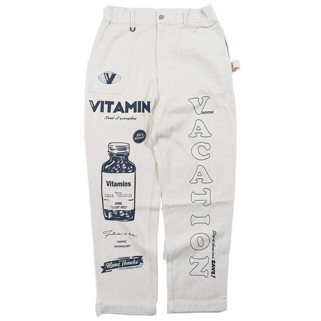 Men High Street Elastic Waist Fashion Baggy Hip Hop Style Men Streetwear-6